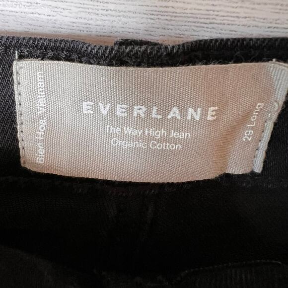 Everlane Jeans Womens Size 29 Long Black The Way High Organic Cotton Raw Hem - Picture 2 of 16
